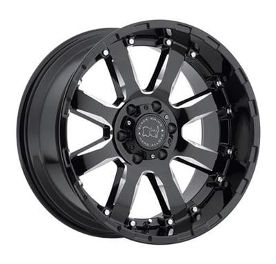 Black Rhino Sierra, 17x9 Wheel with 6x135 Bolt Pattern - Gloss Black with Milled Spokes - 1790SRA126135B87